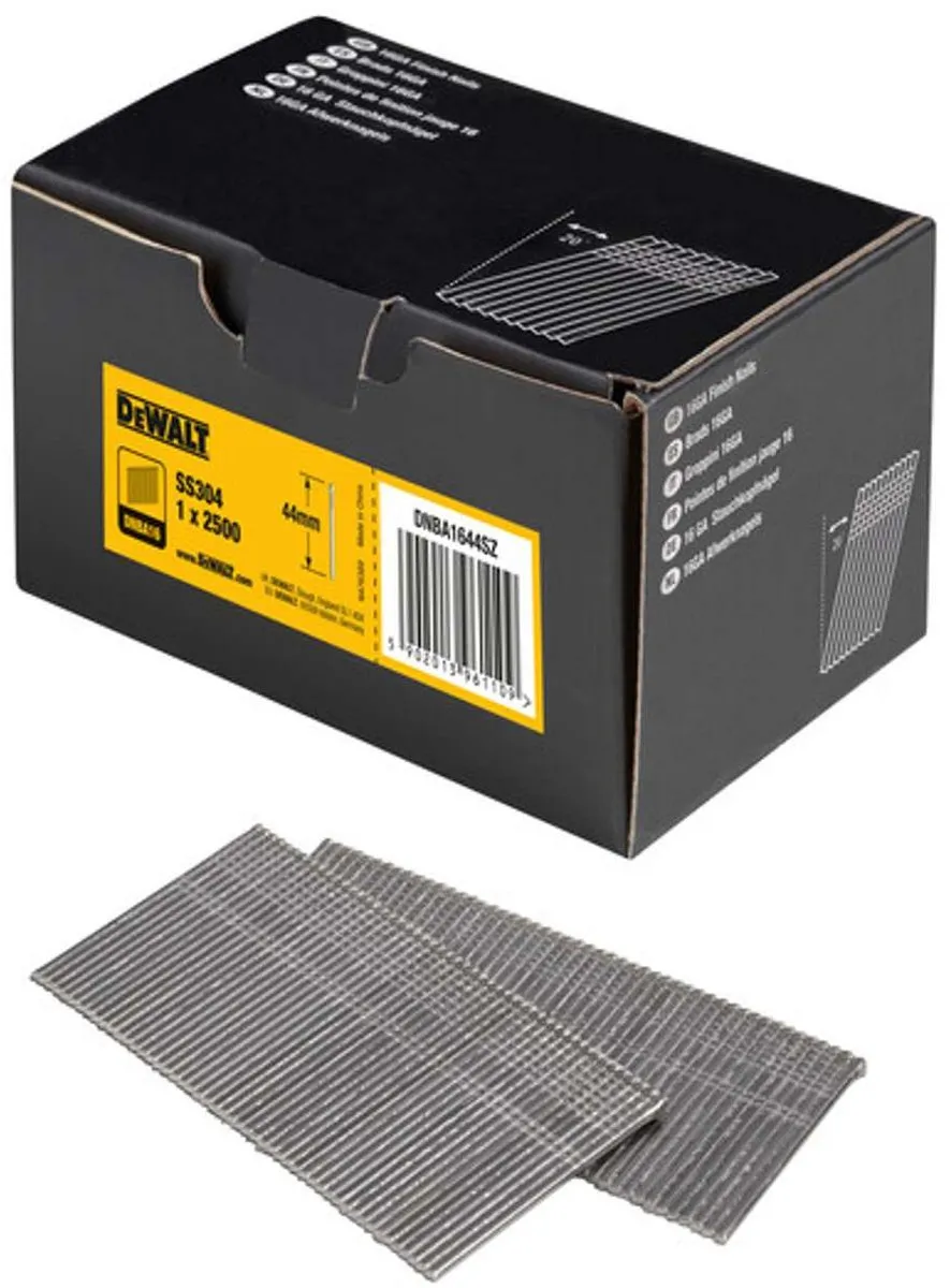 DeWalt DNBA1644SZ Spijkers RVS 1.6x44mm - 2500 Stuks