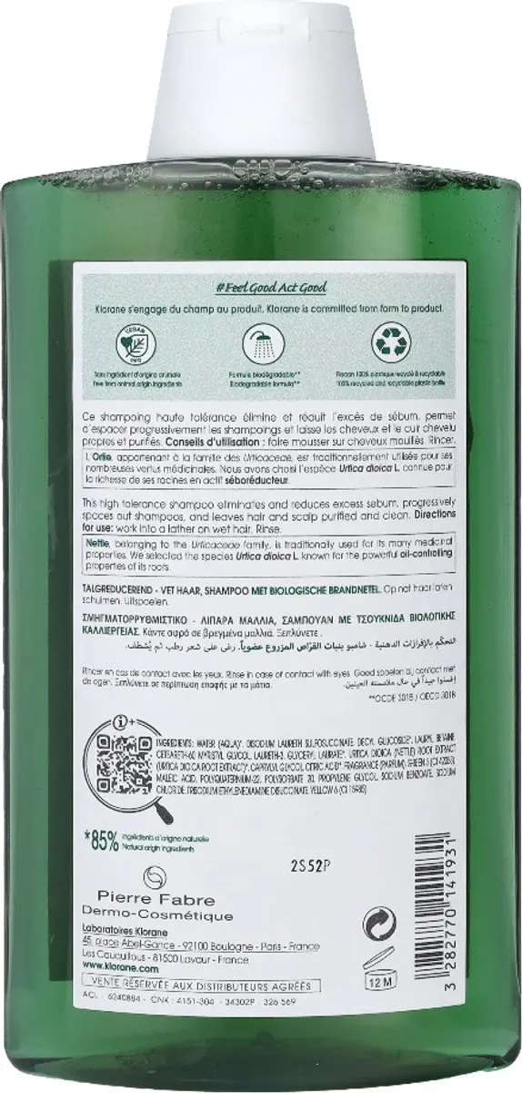 Klorane Ortiga Bio Shampoo 400ml