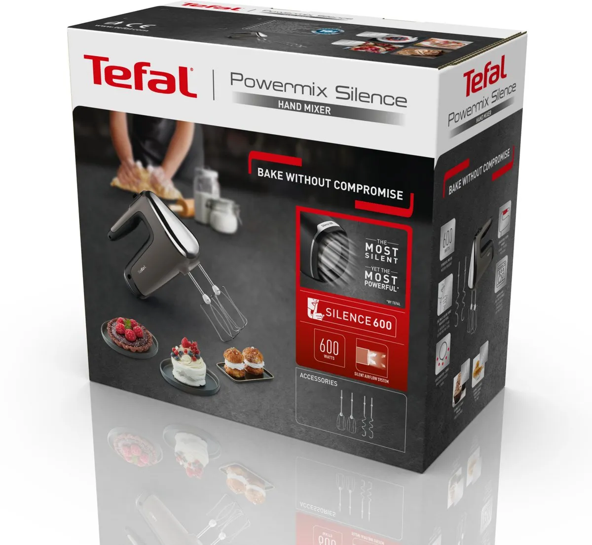 Tefal Powermix Silence HT650E Handmixer 600W - Zwart