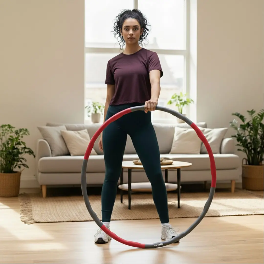 Virtufit Fitness Hoelahoep 100cm - 1,2kg - Grijs/Rood