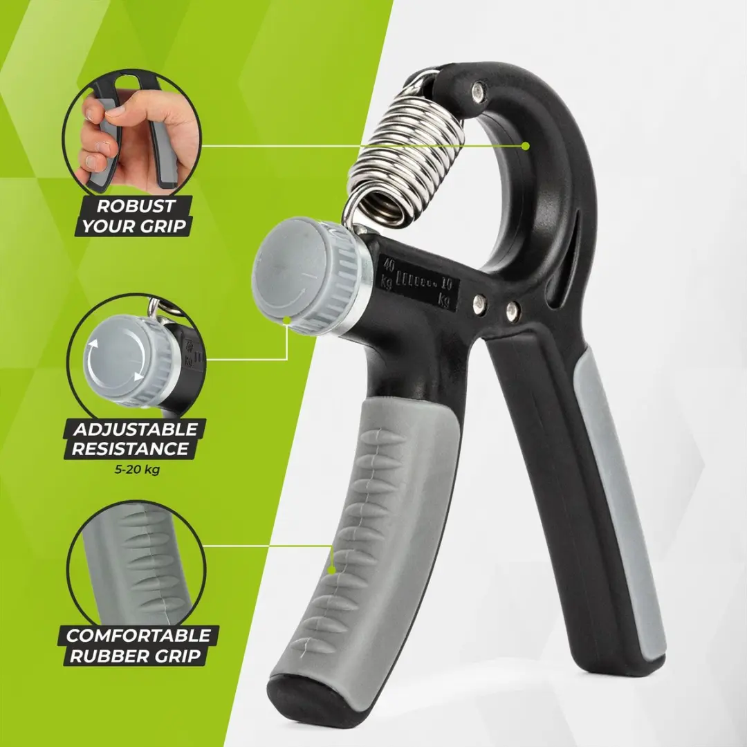 VirtuFit Verstelbare Handknijper 10-40kg - Grijs/Zwart