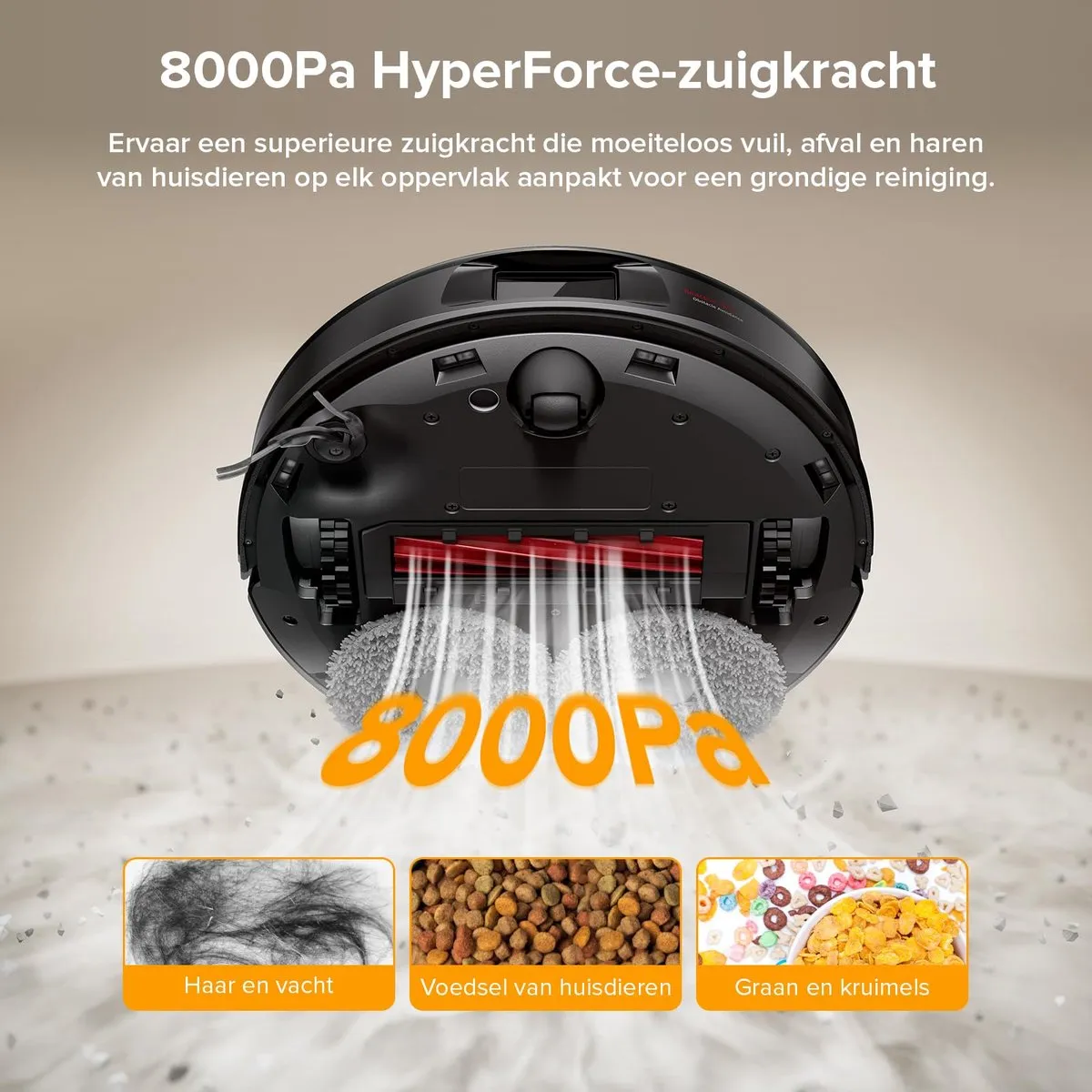 Roborock Qrevo QR598 Robotstofzuiger 8000Pa - Wit