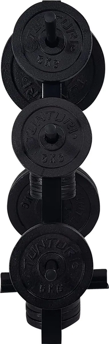 Tunturi Halterschijvenstandaard 30mm - Zwart