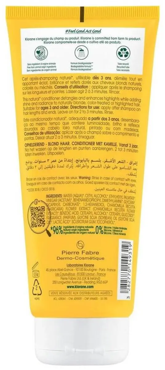 Klorane Kamille Balsem 200ml - Gekleurd haar