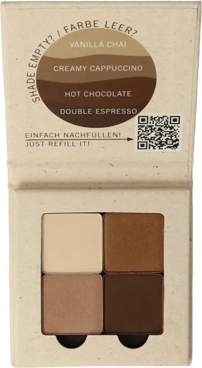 Benecos Vegan Oogschaduw Quattro Coffee and Cream - 4 Kleuren