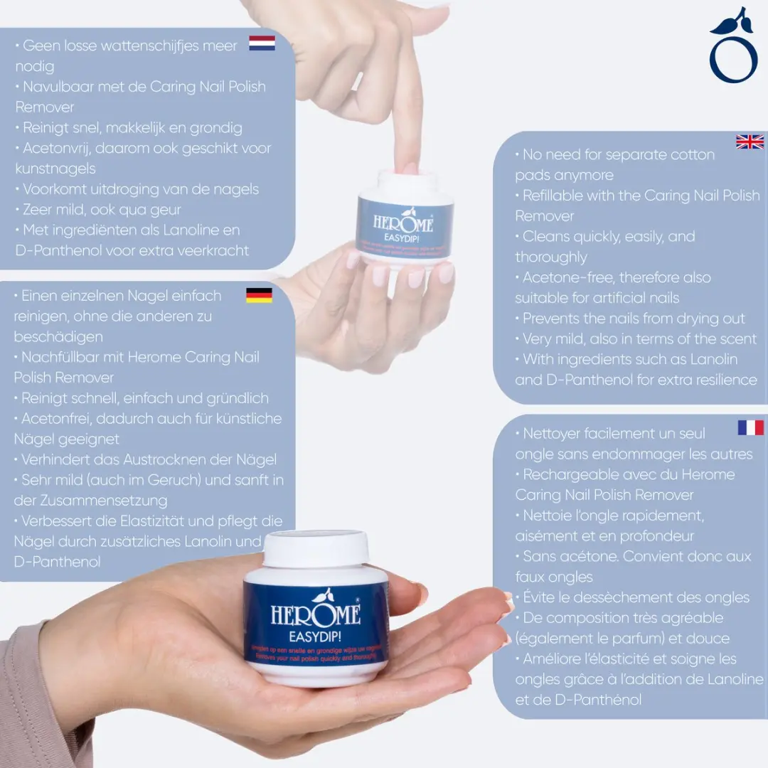 Herome Easydip Nagellakremover 60g - Navulbaar