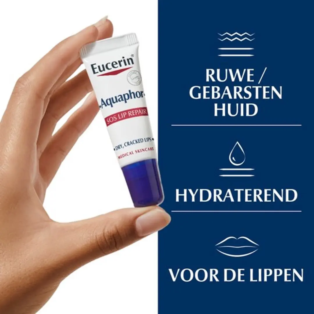 Eucerin Aquaphor SOS Lippenbalsem 10ml - 2 Stuks