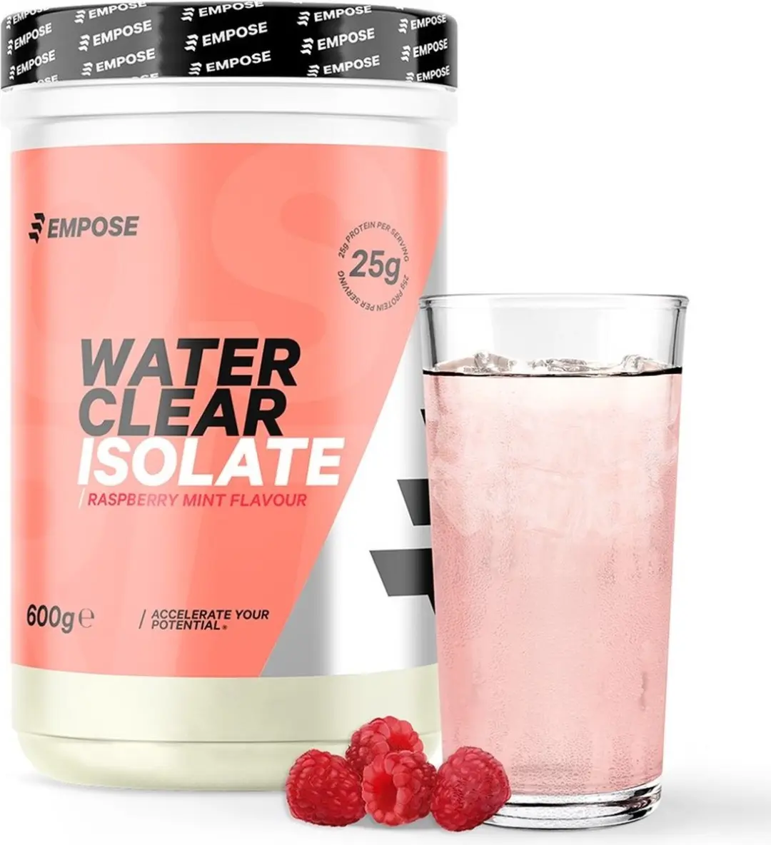Empose Nutrition Water Clear Isolate Eiwitpoeder - 2x1200g Raspberry Mint/Tropical