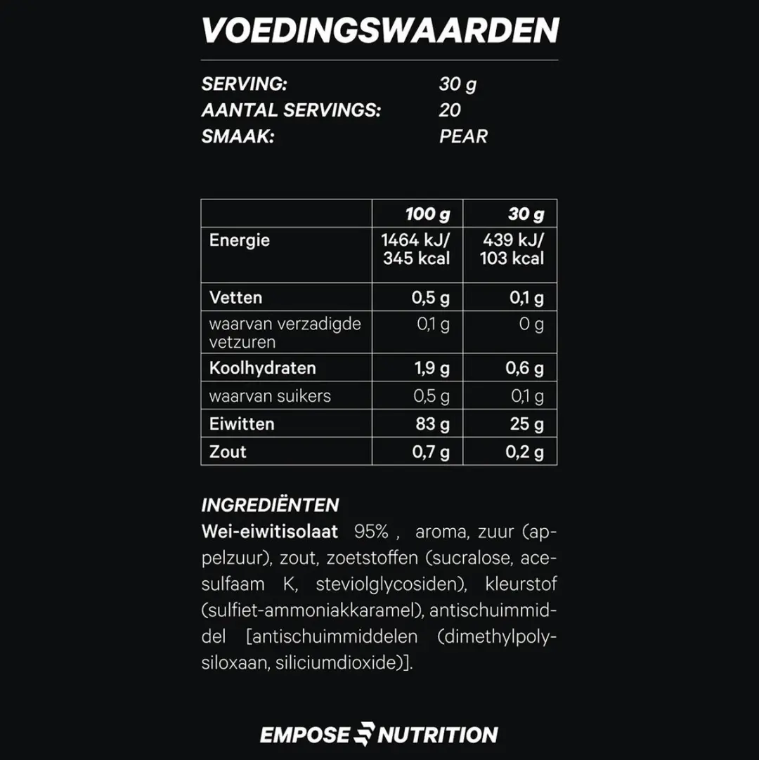 Empose Nutrition Water Clear Isolate Eiwitpoeder - 2x1200g Raspberry Mint/Tropical
