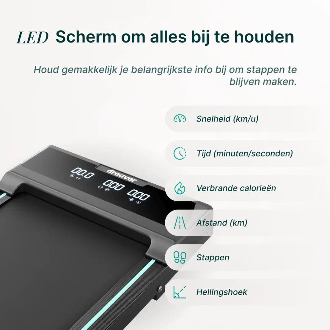 Dreaver Elevate One Loopband 6KM/U - 9% Hellingsfunctie - Zwart