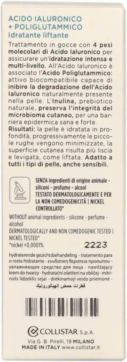 Collistar Face Attivi Hyaluronzuur + Polyglutaminezuur Serum 30ml - afbeelding 6 van 6