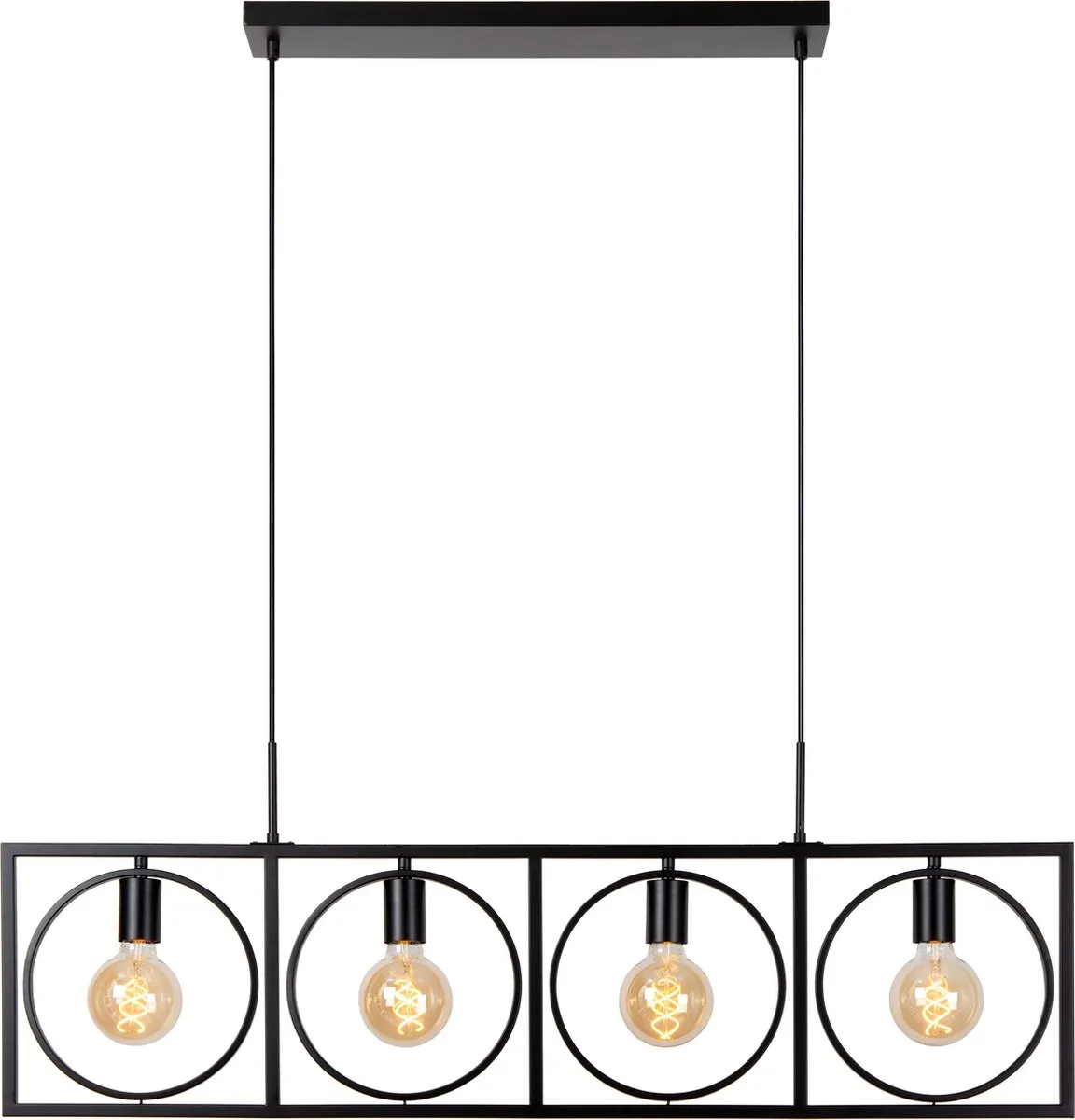Lucide Suus Hanglamp 4xE27 - Zwart