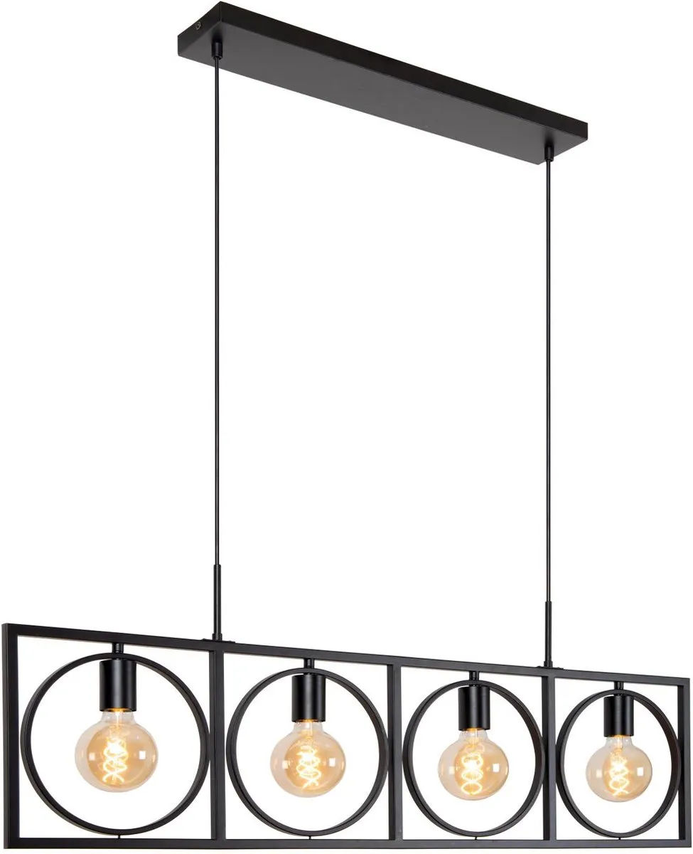 Lucide Suus Hanglamp 4xE27 - Zwart