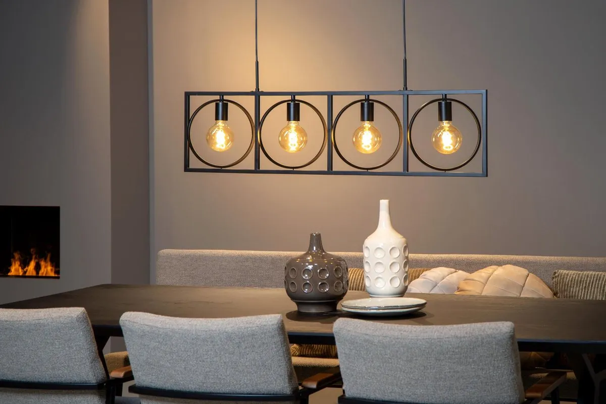 Lucide Suus Hanglamp 4xE27 - Zwart