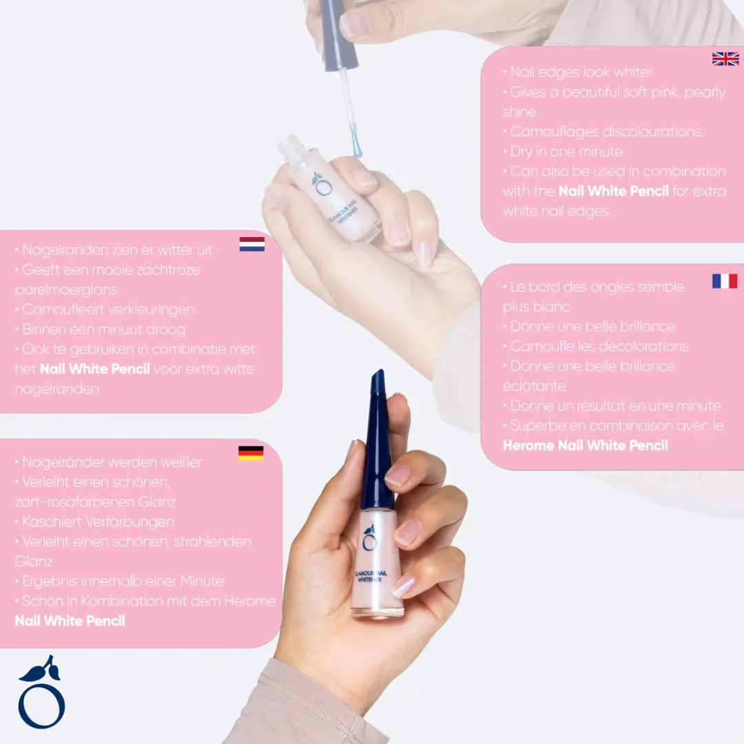 Herome Glamour Nail Whitener 10ml - Parelmoerglans