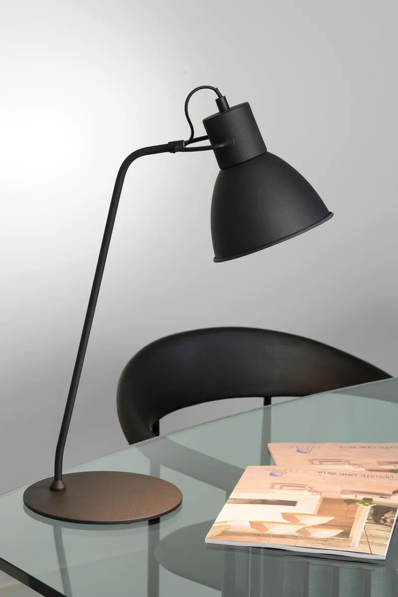 Lucide SHADI Bureaulamp Ø20cm - 40W - Zwart