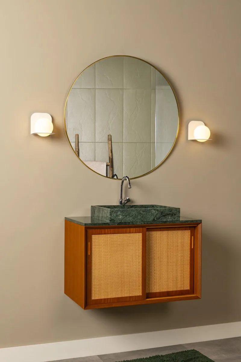 Lucide DAVY Wandlamp Badkamer 1xG9 IP44 - Wit