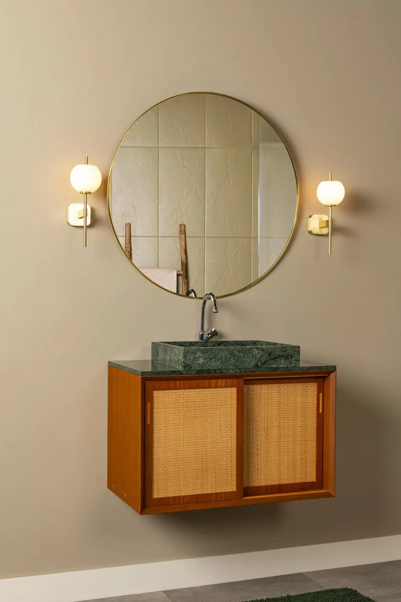 Lucide ELDA Wandlamp G9 IP44 - Mat Goud/Messing