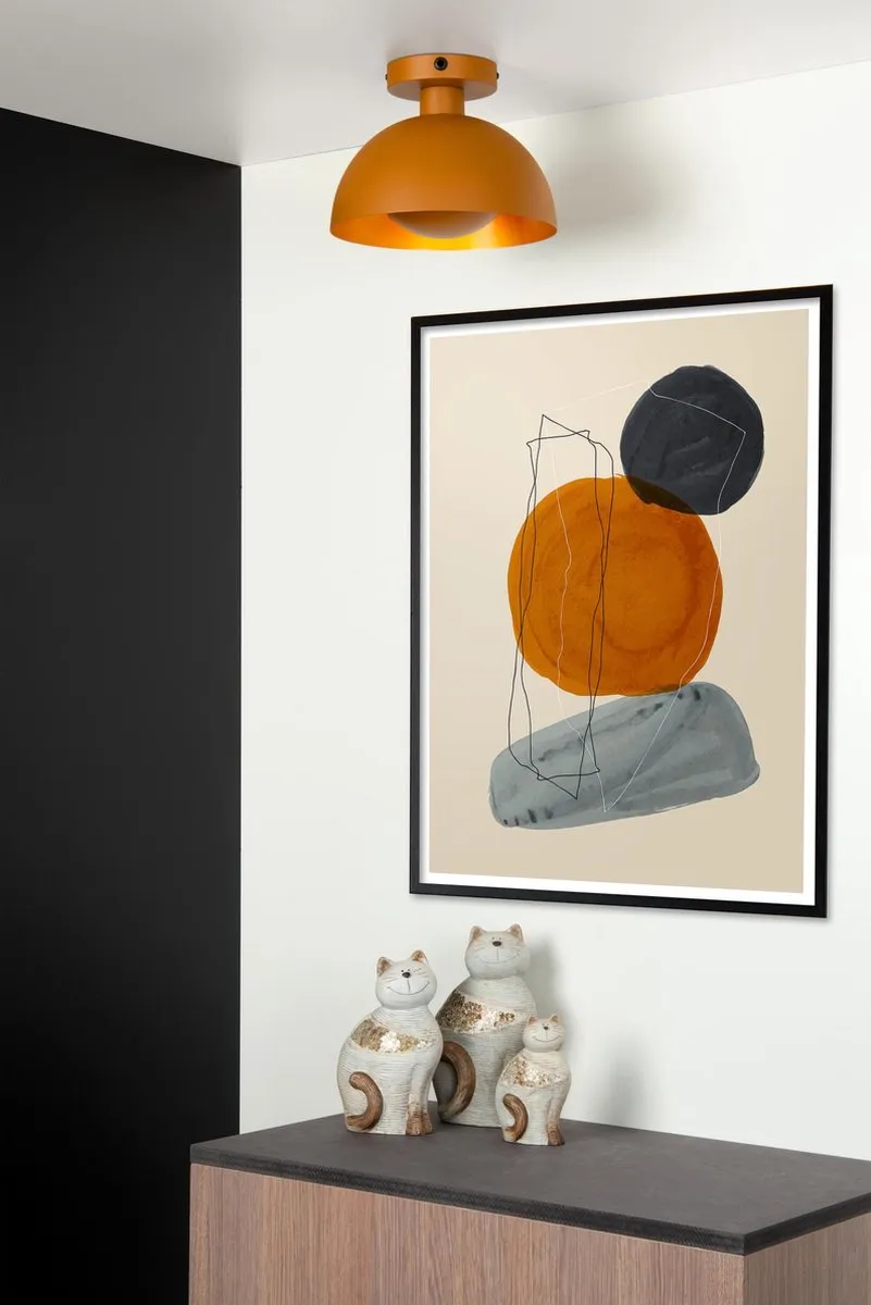 Lucide SIEMON Plafondlamp Ø25cm - Okergeel