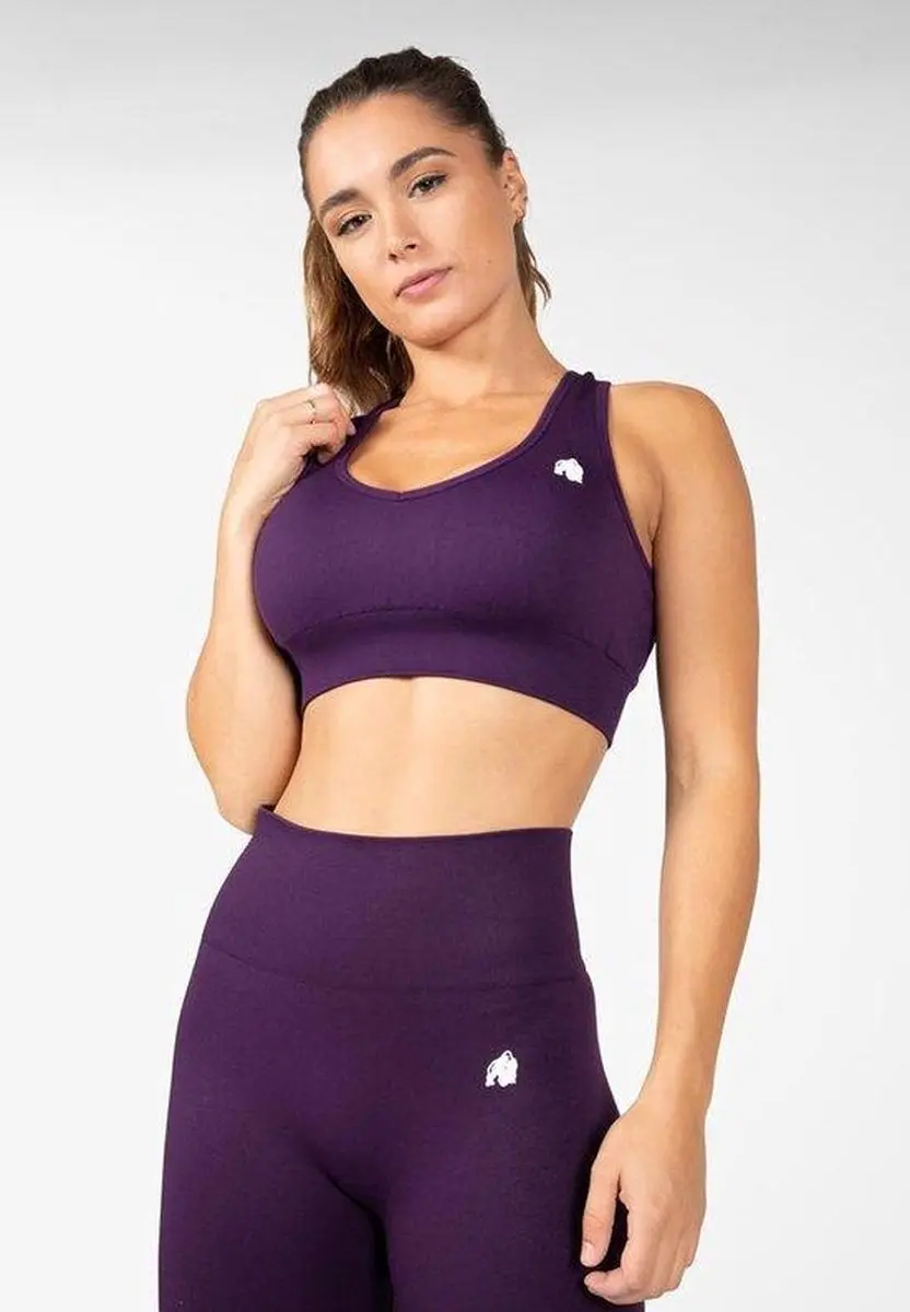 Gorilla Wear Neiro Seamless Sportbeha - Paars - afbeelding 6 van 6