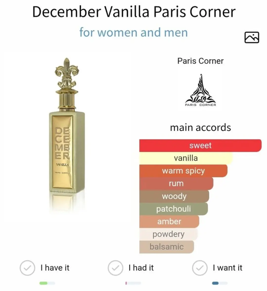 Paris Corner December Vanilla EDP 85ml
