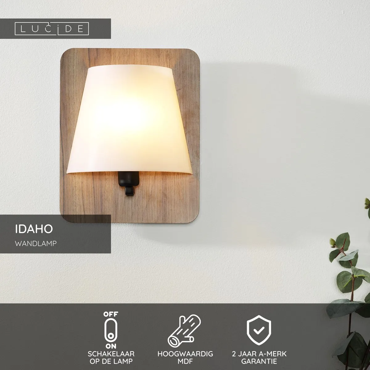 Lucide Idaho Wandlamp E14 - Bruin