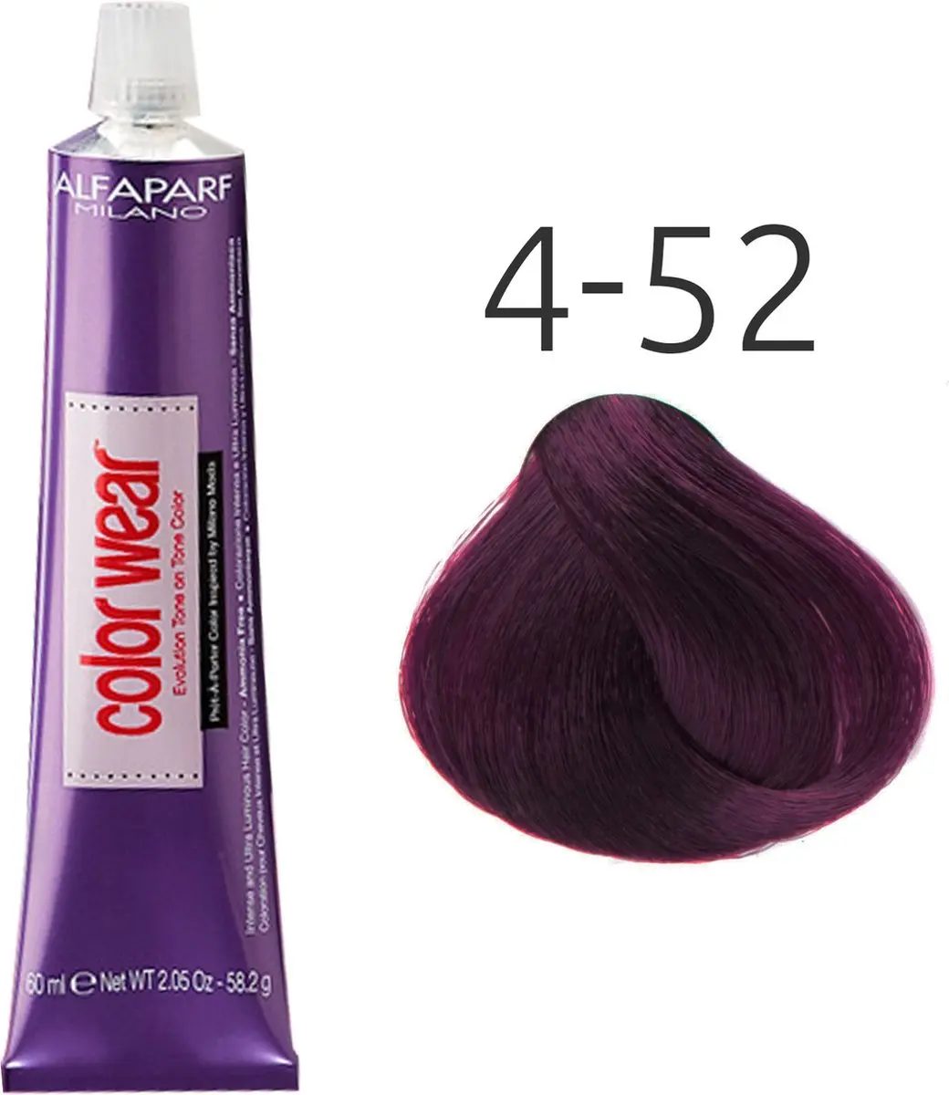 Alfaparf Milano Color Wear 4.52 Bruin Semi-permanent 60ml - Zwart