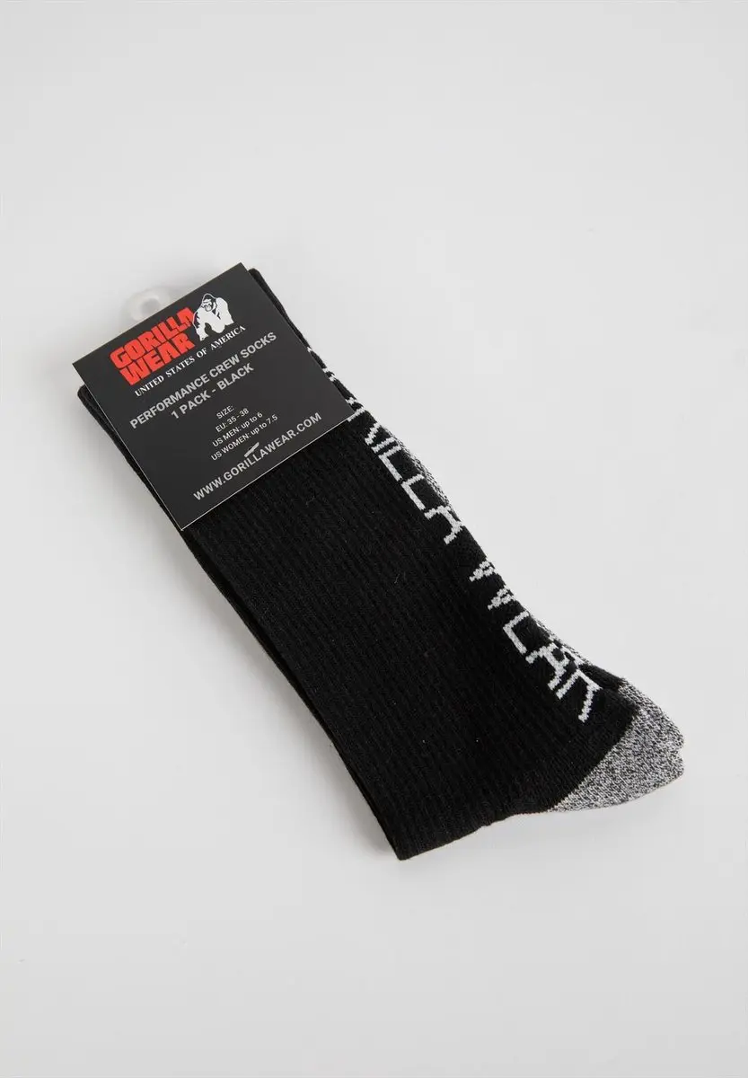 Gorilla Wear Performance Crew Sokken - Zwart - 39-42
