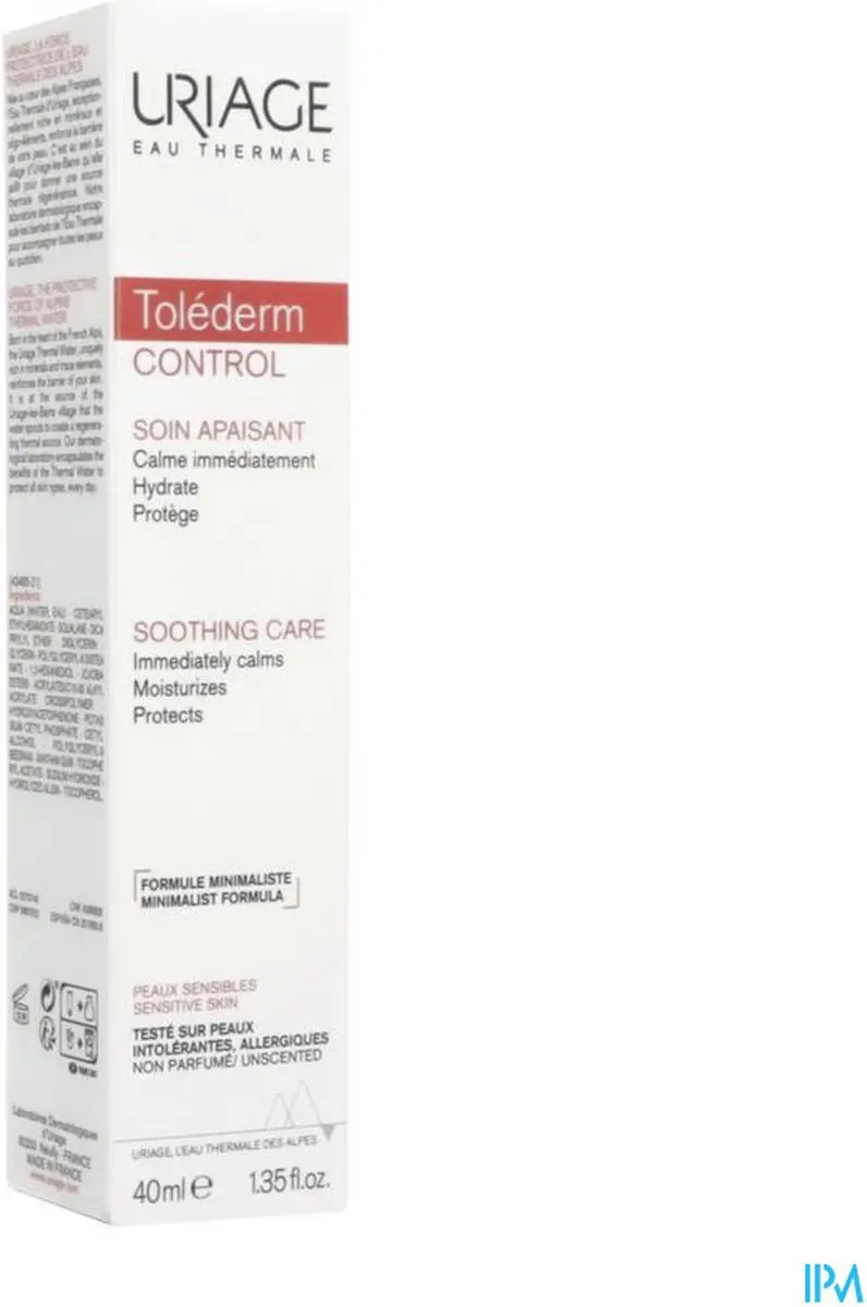 Uriage Toléderm Control Soin Apaisant 40ml - 40 Stuks