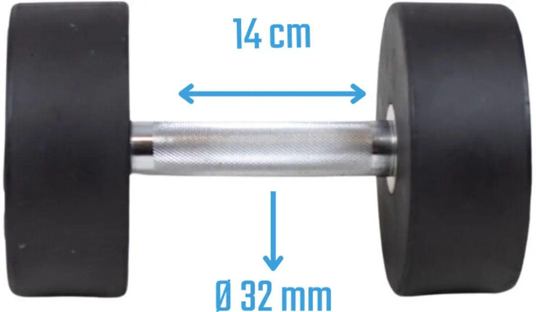 Muscle Power Ronde Dumbbell 16 kg - Zwart