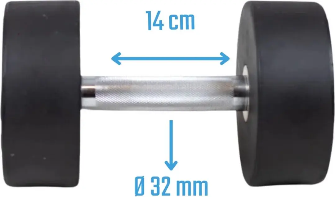Muscle Power Ronde Dumbbell 16 kg - Zwart