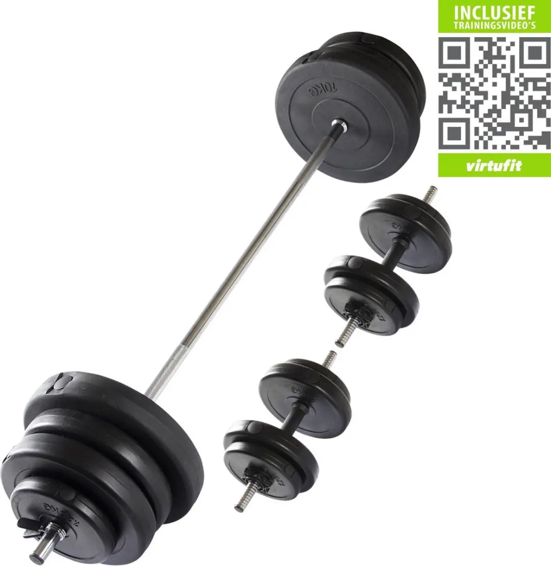 Virtufit Verstelbare Halterset 60,5kg - 30mm - Zwart