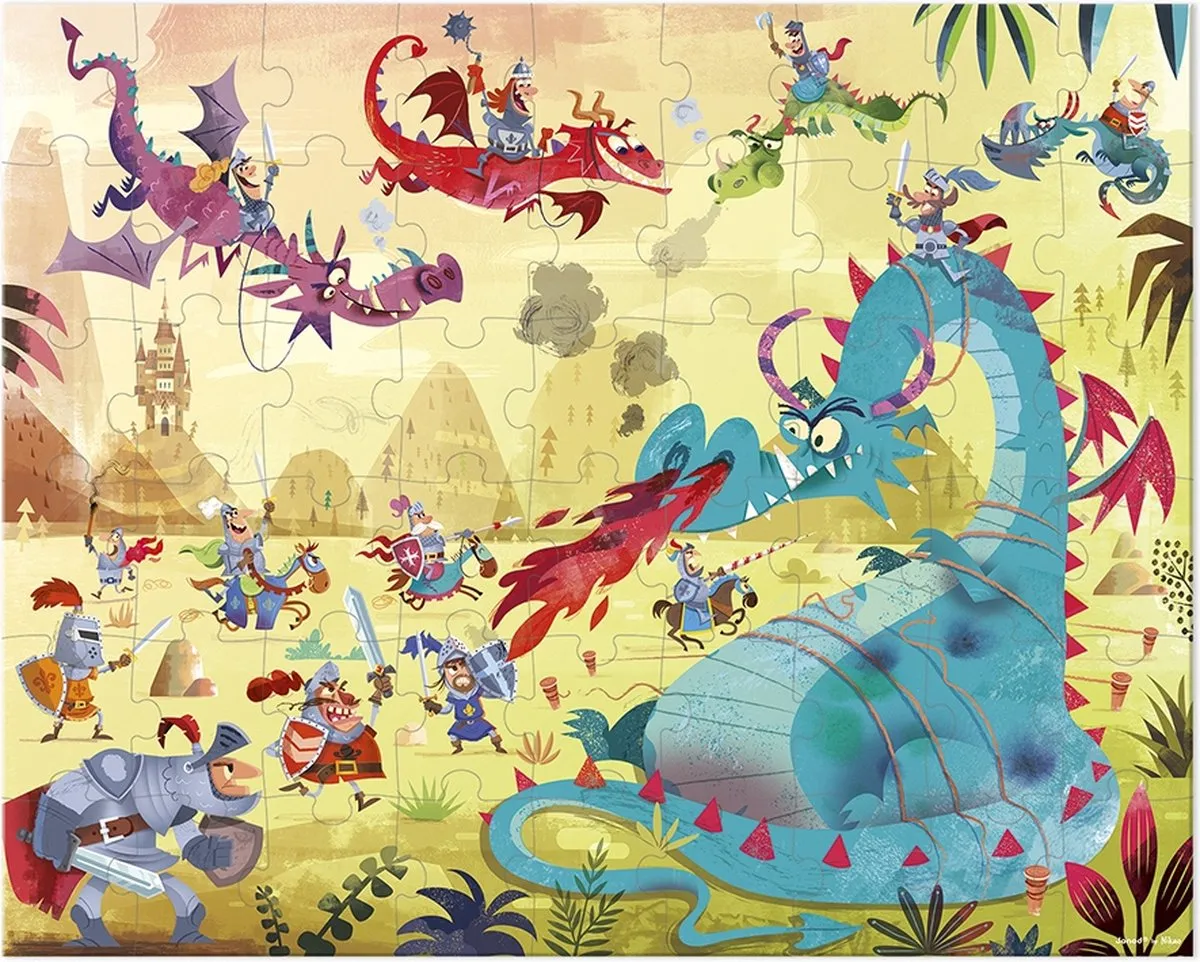 Janod Draken Puzzel 54 Stukjes - 5+ Jaar