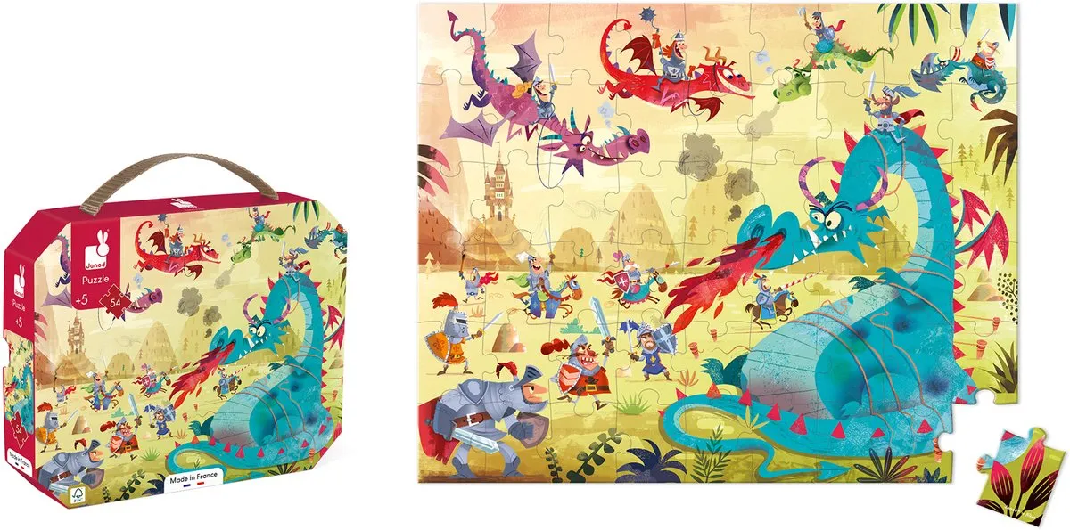Janod Draken Puzzel 54 Stukjes - 5+ Jaar