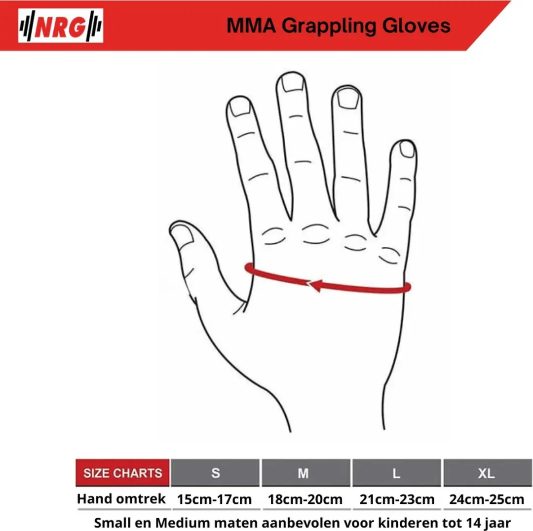 NRG Boxing MMA Handschoenen 12 oz - Leer - Maat M - Zwart - afbeelding 6 van 6