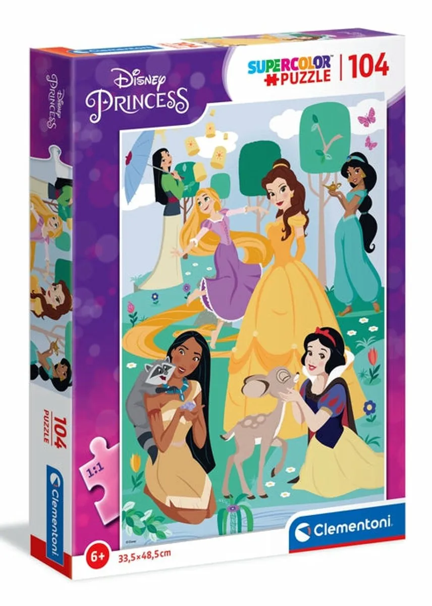 Clementoni Disney Princess Supercolor Puzzel 104 Stukjes - Multicolor