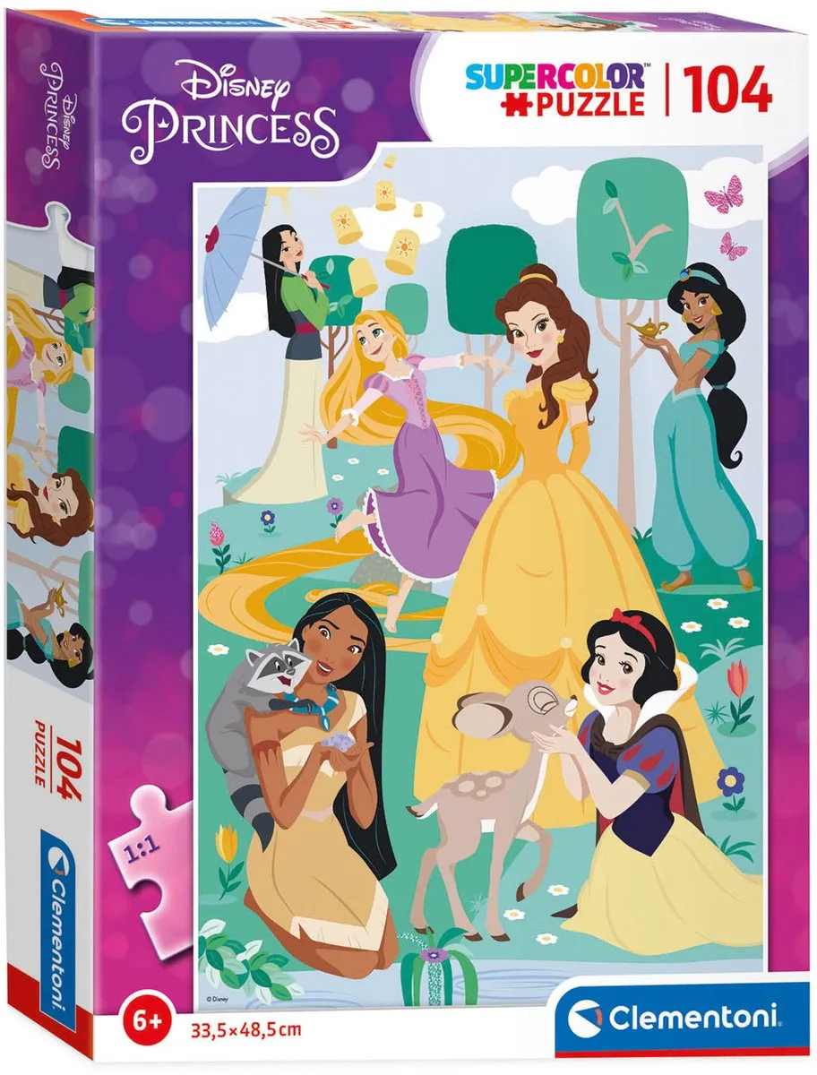 Clementoni Disney Princess Supercolor Puzzel 104 Stukjes - Multicolor