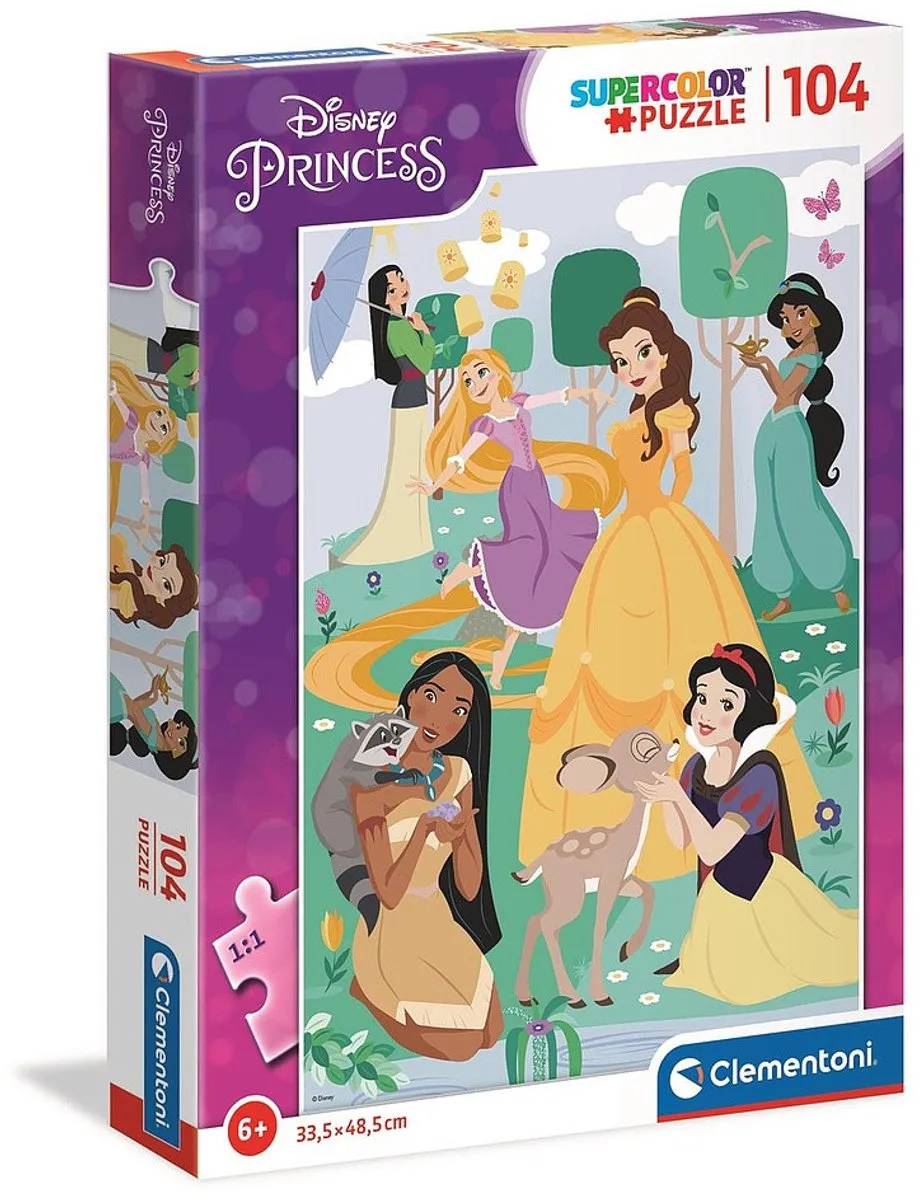 Clementoni Disney Princess Supercolor Puzzel 104 Stukjes - Multicolor