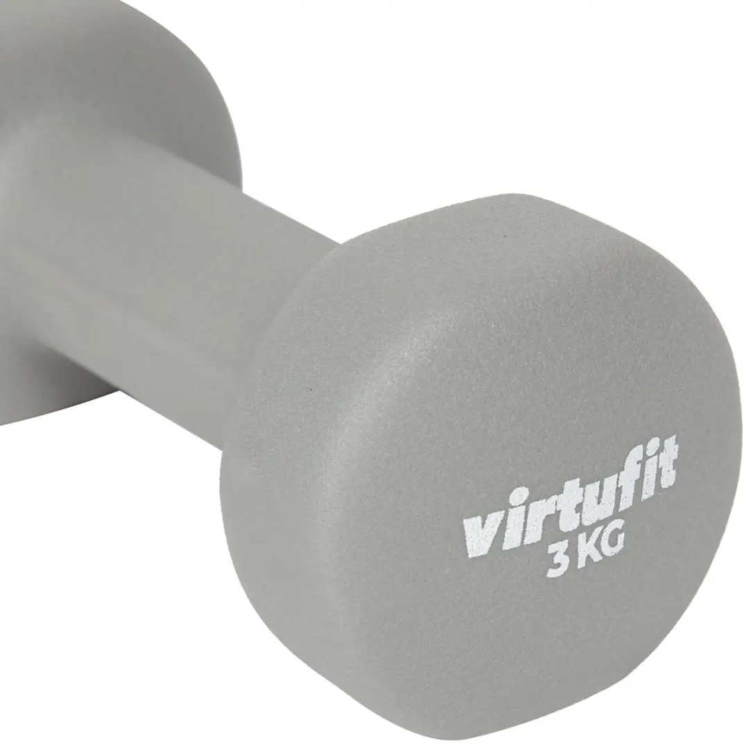 VirtuFit Vinyl Dumbbell Pro Set 2x3kg - Grijs