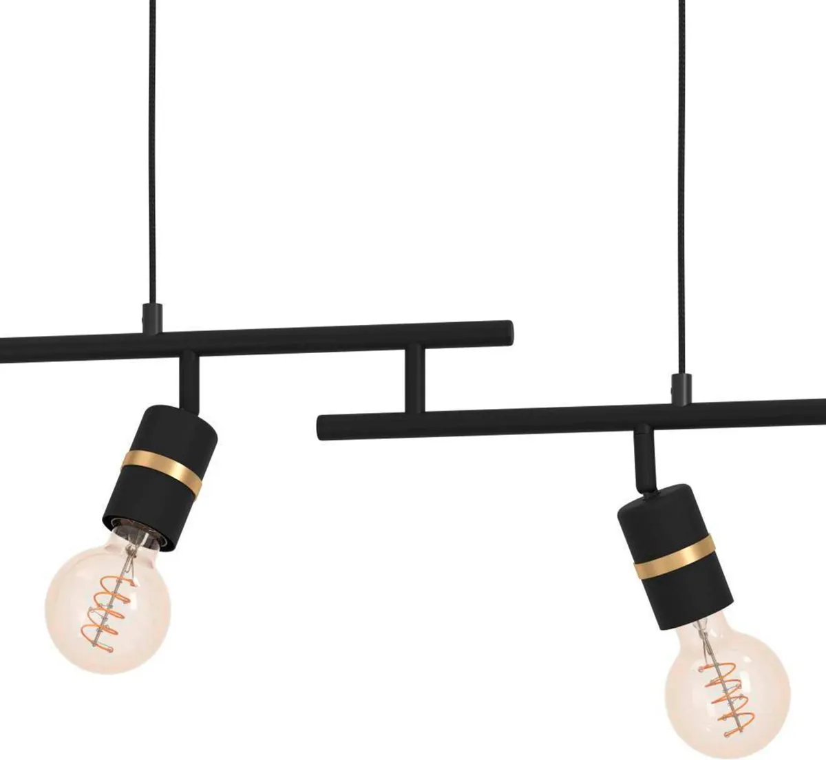 Eglo Lurone Hanglamp E27 - 4 Lichtpunten - Zwart/Goud