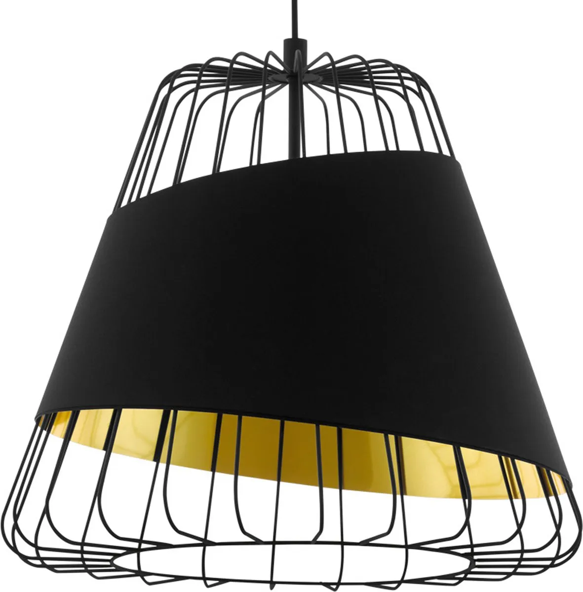 Eglo Austell Hanglamp E27 - 3 Lichthouders - Ø36cm - Zwart/Goud