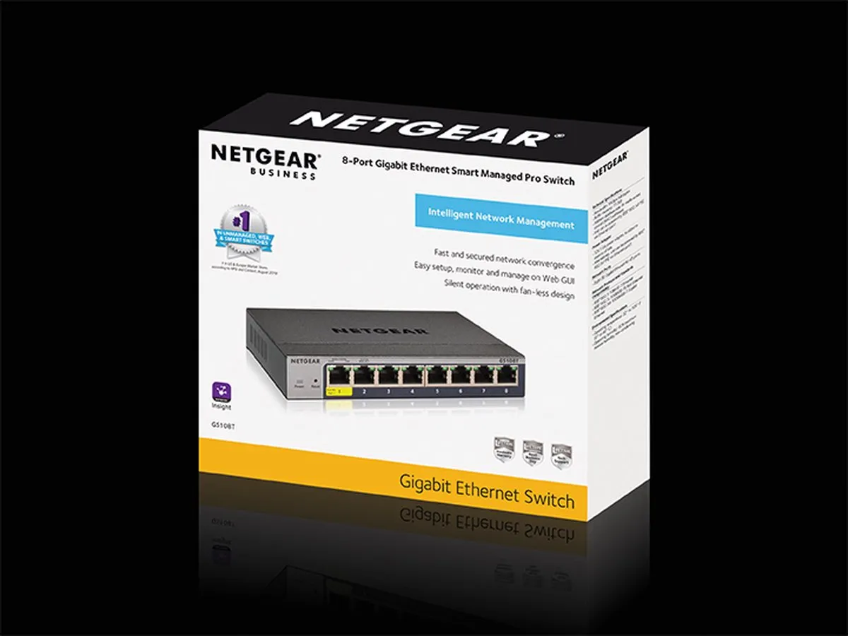 Netgear GS108T Smart Managed Switch 8 PoE-poorten - 16 Gbps