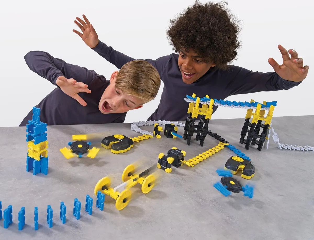 Goliath Reaxion Xplode Domino Bouwset 233 Stuks - Blauw/Geel/Zwart