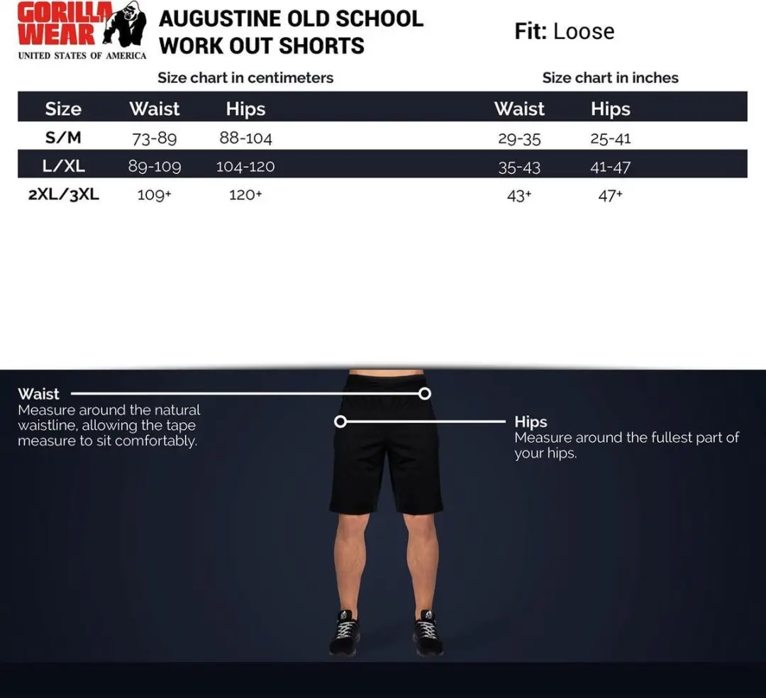 Gorilla Wear Augustine Shorts S/M - Zwart