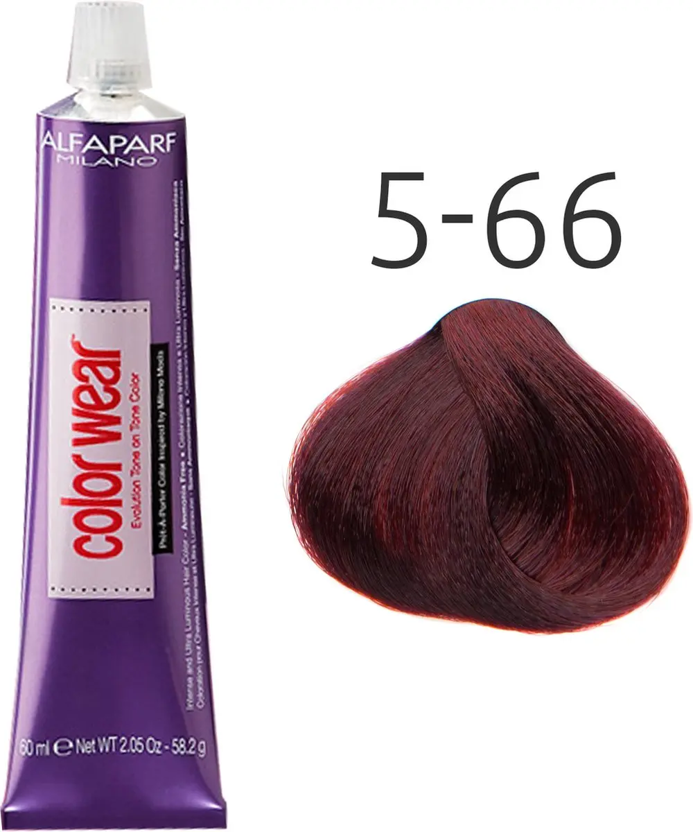 Alfaparf Milano Color Wear 5.66 Bruine Haarkleur 60ml - Zwart
