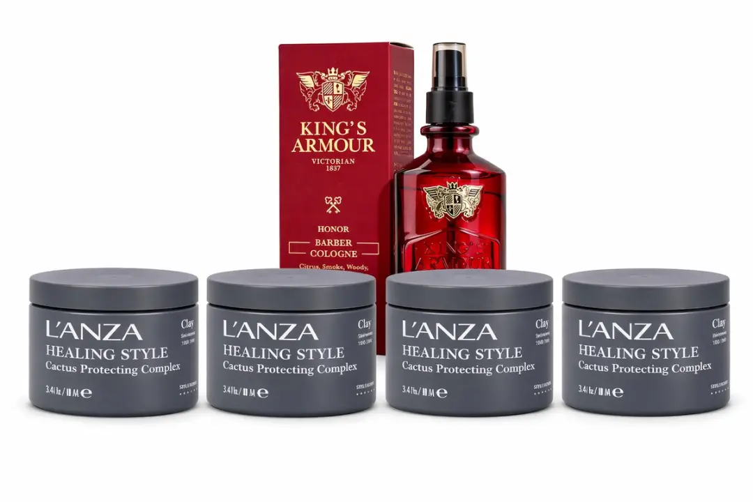 L'anza Healing Style Clay 4-Pack + King's Armour Cologne