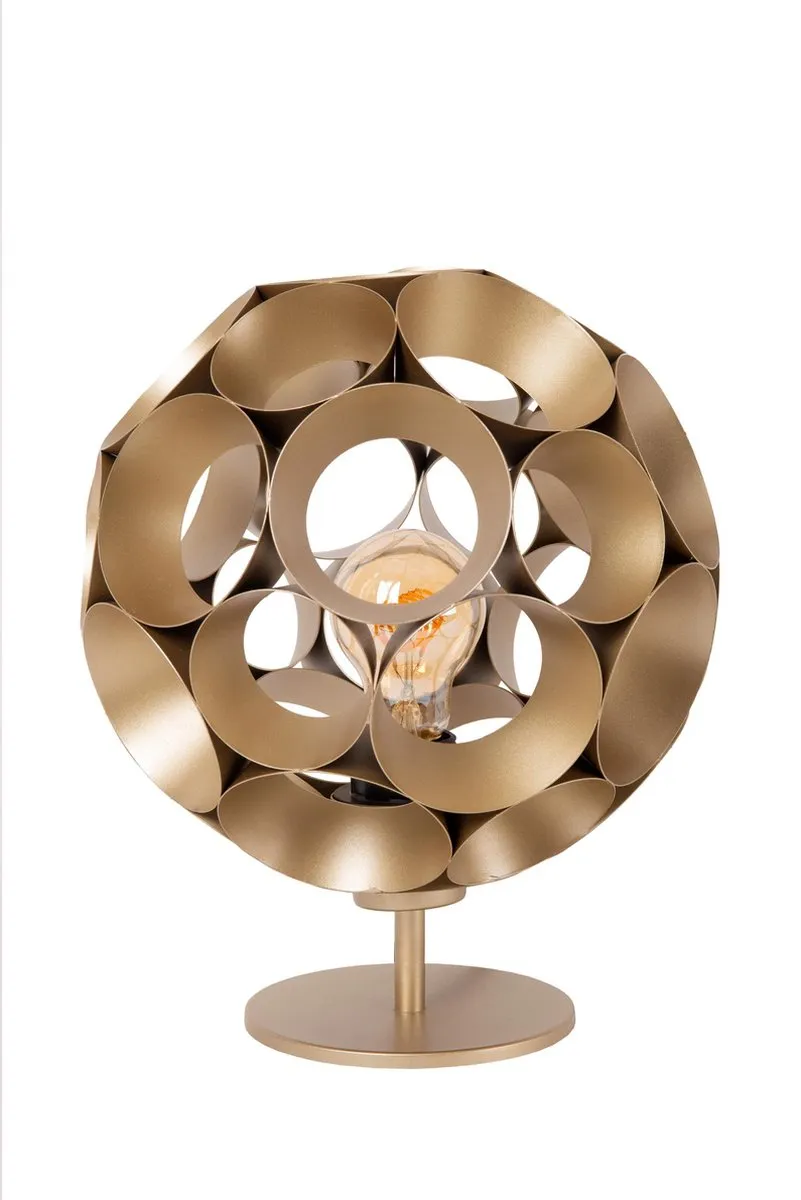 Lucide HANNELORE Tafellamp Ø25cm - Mat Goud/Messing