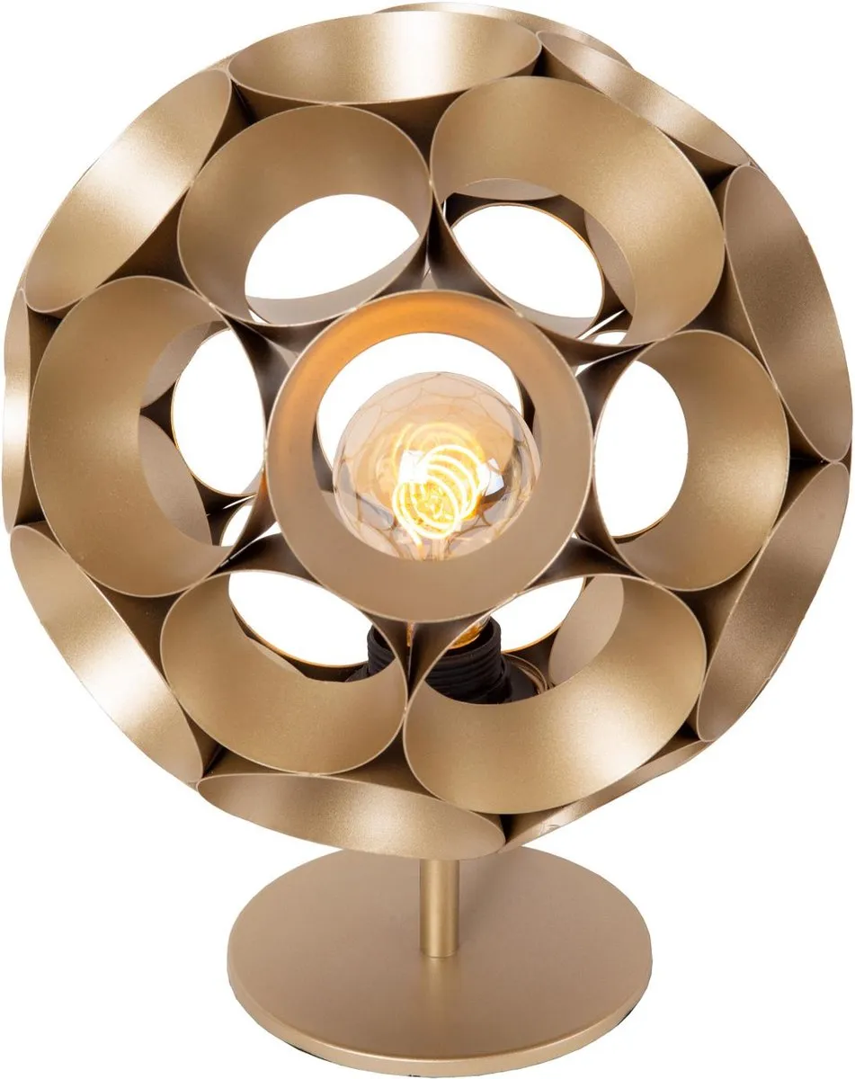 Lucide HANNELORE Tafellamp Ø25cm - Mat Goud/Messing