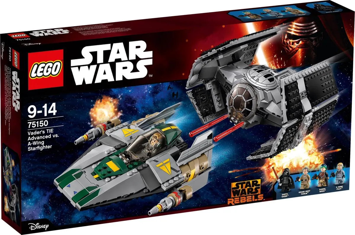 LEGO Star Wars Darth Vader TIE Advanced vs A-Wing 75150