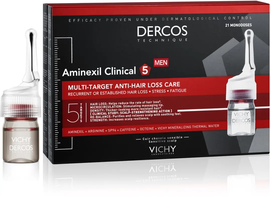 Vichy Dercos Technique Aminexil Clinical 5 Men Haaruitvalkuur - 21x2ml - afbeelding 6 van 6
